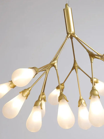 Modern gold elegant firefly chandelier dining room branching light