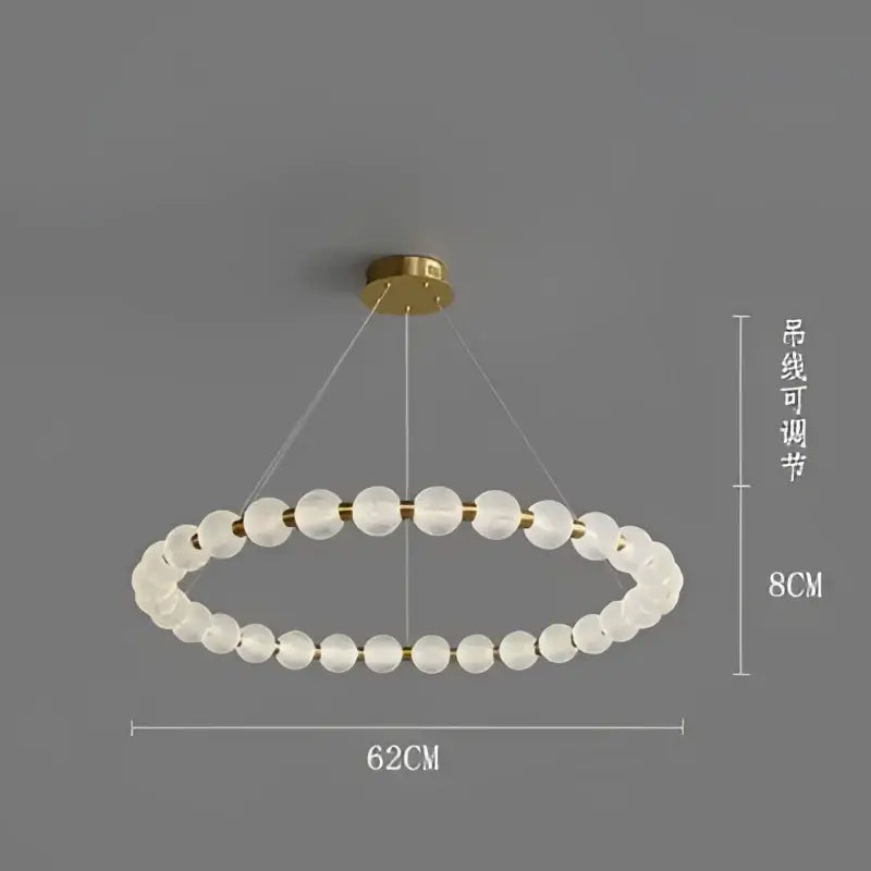 Modern gold elegant pearl necklace chandelier living room light