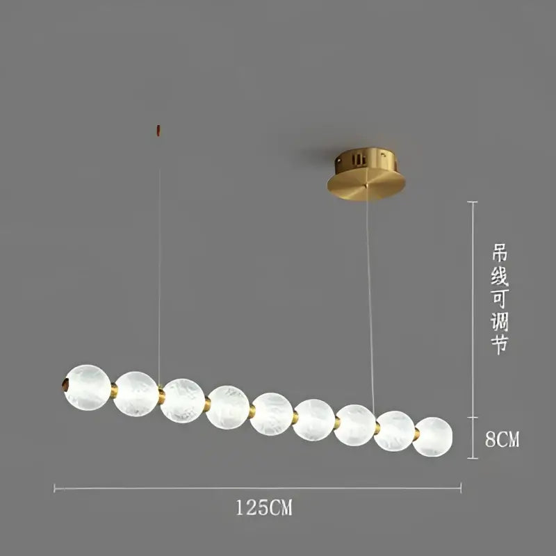 Modern gold elegant pearl necklace chandelier living room light