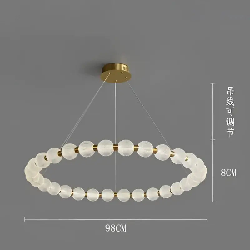 Modern gold elegant pearl necklace chandelier living room light