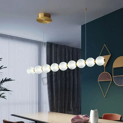 Modern gold elegant pearl necklace chandelier living room light
