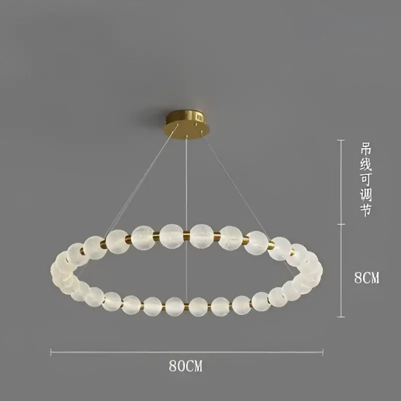 Modern gold elegant pearl necklace chandelier living room light