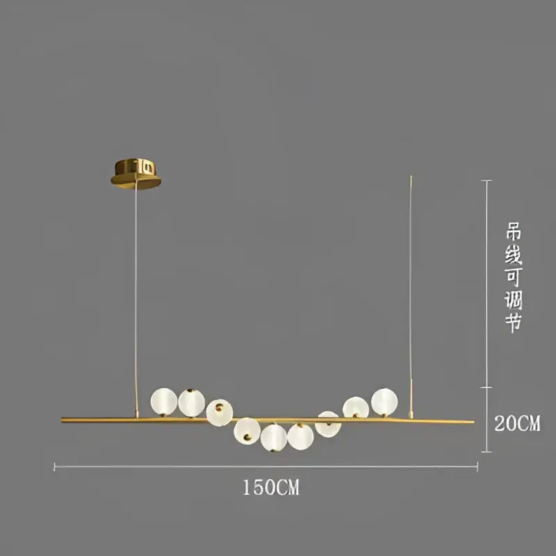 Modern gold elegant pearl necklace chandelier living room light