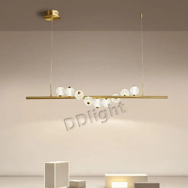 Modern gold elegant pearl necklace chandelier living room light