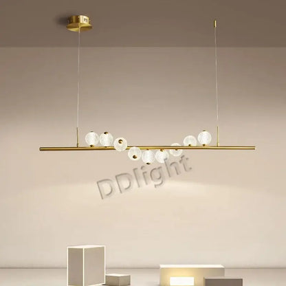 Modern gold elegant pearl necklace chandelier living room light