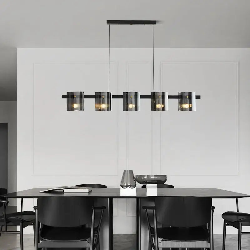 Modern gold elegant smoky glass chandelier for dining room
