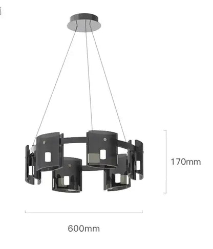 Modern gold elegant smoky glass chandelier for dining room