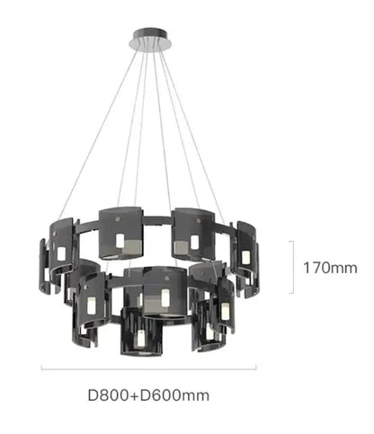 Modern gold elegant smoky glass chandelier for dining room