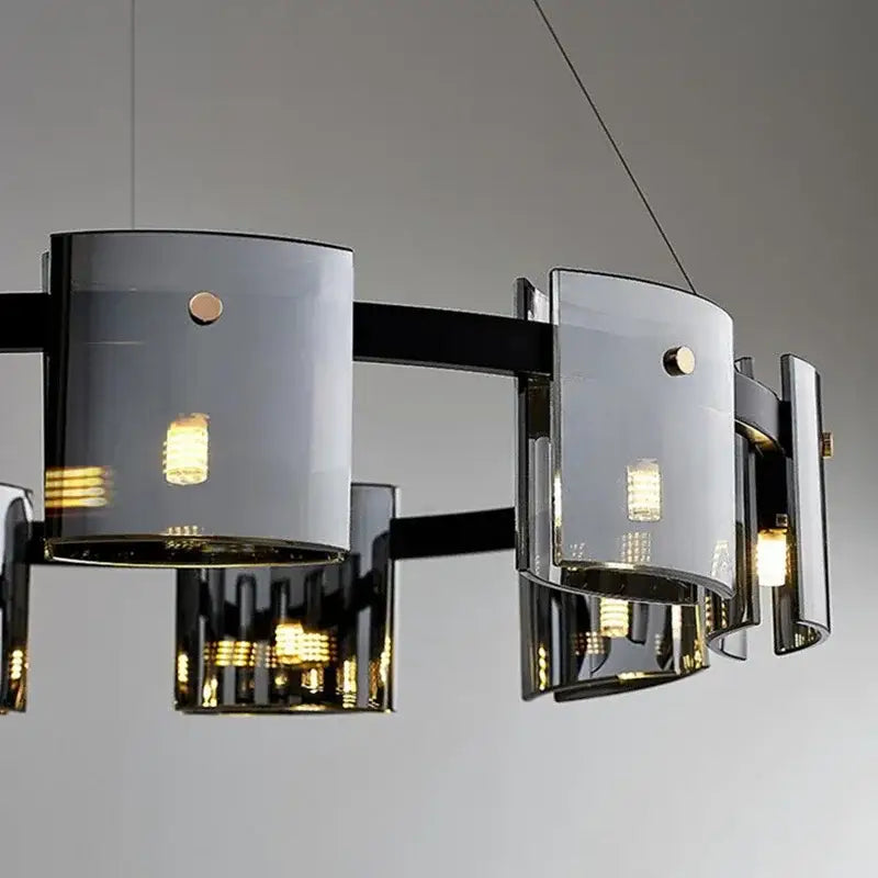 Modern gold elegant smoky glass chandelier for dining room