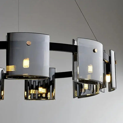 Modern gold elegant smoky glass chandelier for dining room