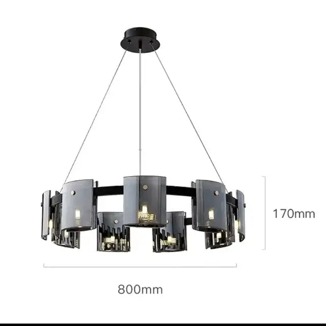 Modern gold elegant smoky glass chandelier for dining room