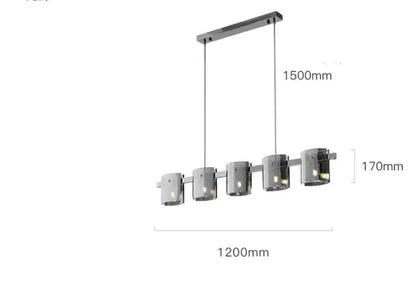 Modern gold elegant smoky glass chandelier for dining room