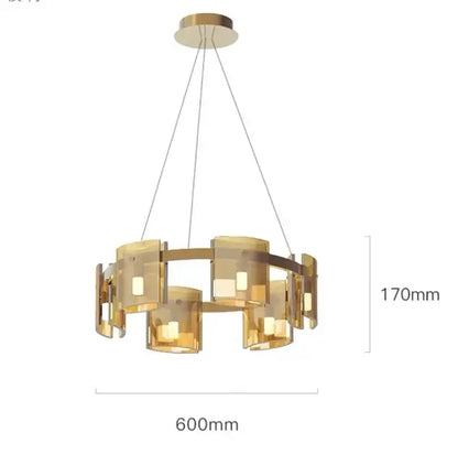 Modern gold elegant smoky glass chandelier for dining room