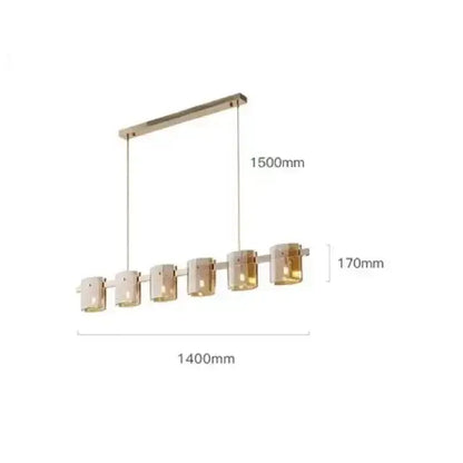 Modern gold elegant smoky glass chandelier for dining room