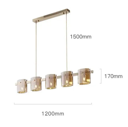Modern gold elegant smoky glass chandelier for dining room