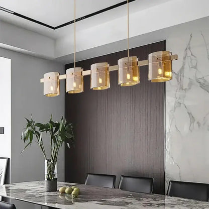 Modern gold elegant smoky glass chandelier for dining room