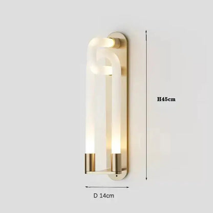Modern gold elegant wall mounted light bedroom glass sconce