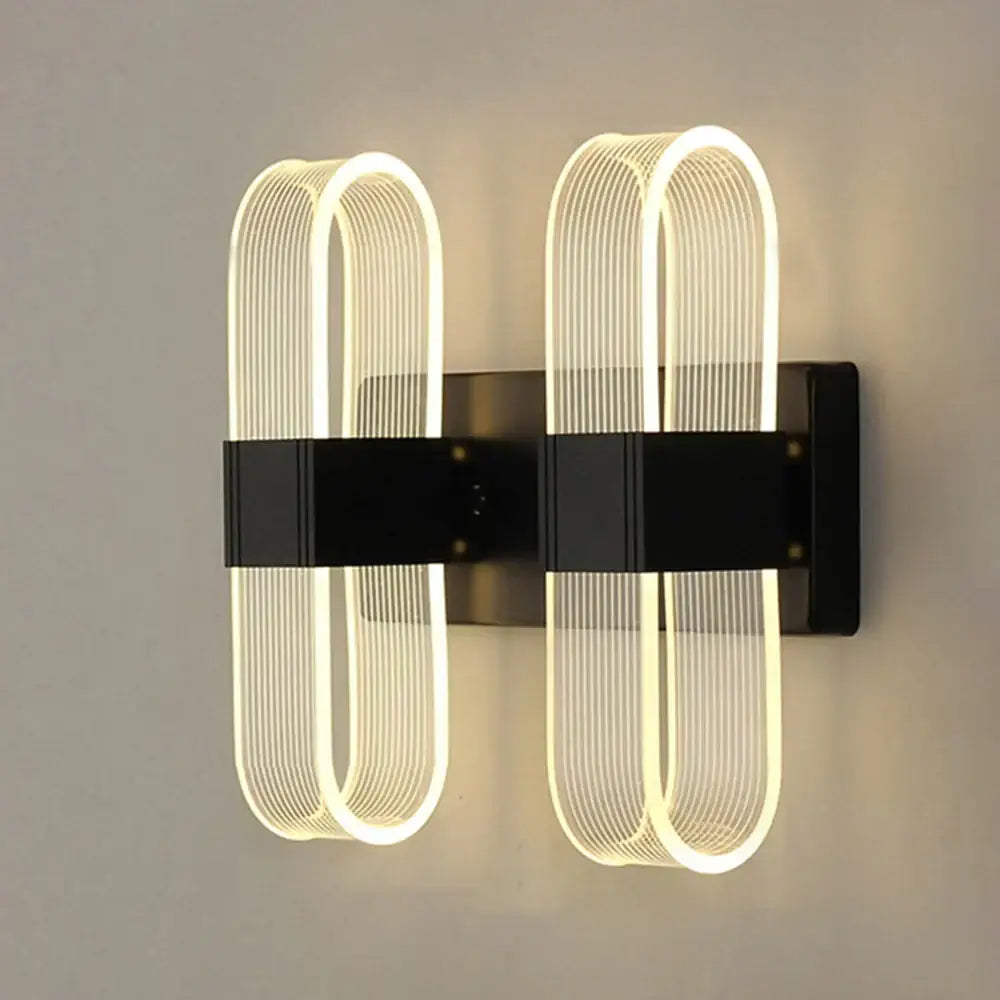 Modern gold elliptical led wall lamp for bedroom decor