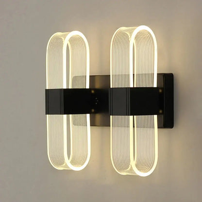 Modern gold elliptical led wall lamp for bedroom decor