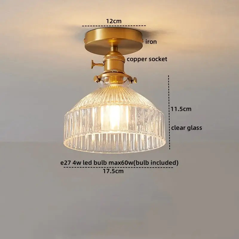 Modern gold etched glass led ceiling lamps living room light