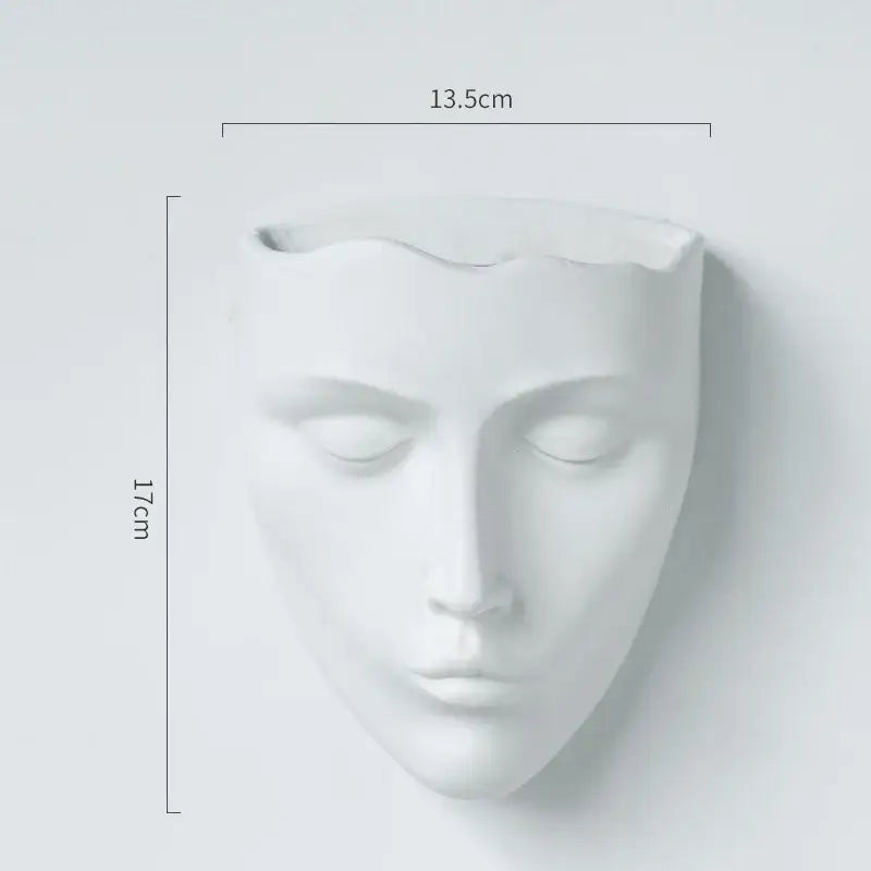 Modern gold face ceramic wall-mounted vase living room decor