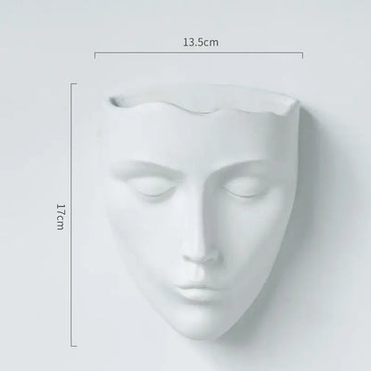 Modern gold face ceramic wall-mounted vase living room decor