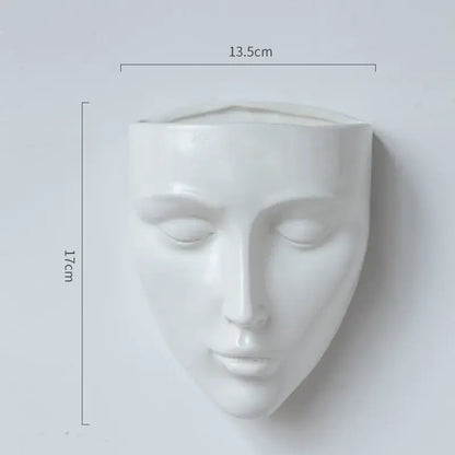 Modern gold face ceramic wall-mounted vase living room decor