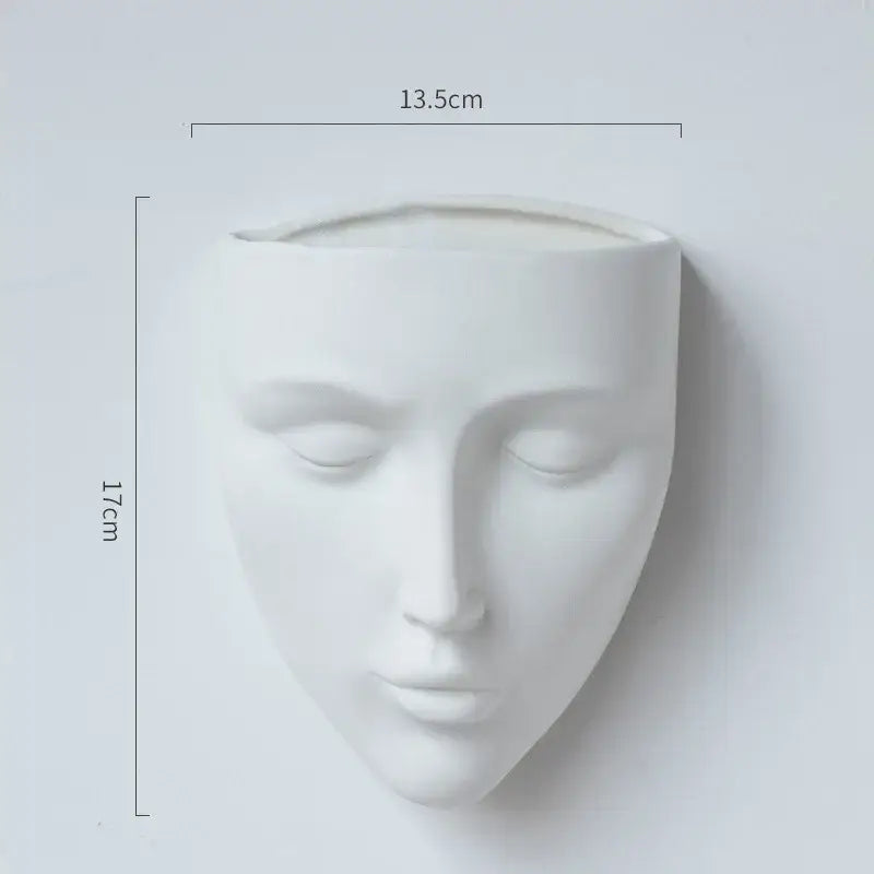 Modern gold face ceramic wall-mounted vase living room decor