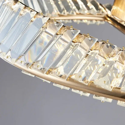 Modern gold faceted crystal rings led ceiling light living room
