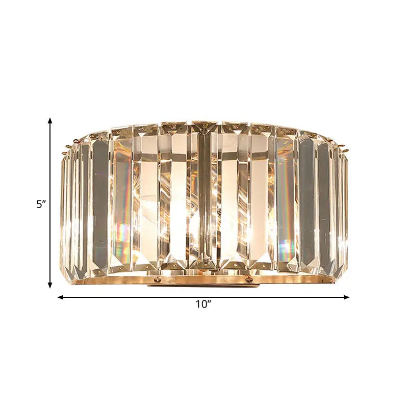 Modern gold faceted crystal wall sconce bedroom lighting