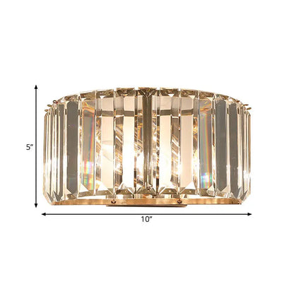 Modern gold faceted crystal wall sconce bedroom lighting