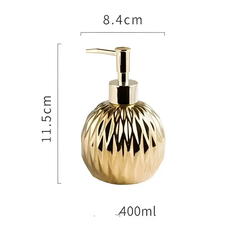 Modern gold faceted glass liquid soap dispenser set bathroom decor