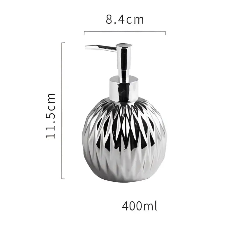 Modern gold faceted glass liquid soap dispenser set bathroom decor