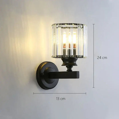 Modern gold faceted glass shade wall lamp living room sconce