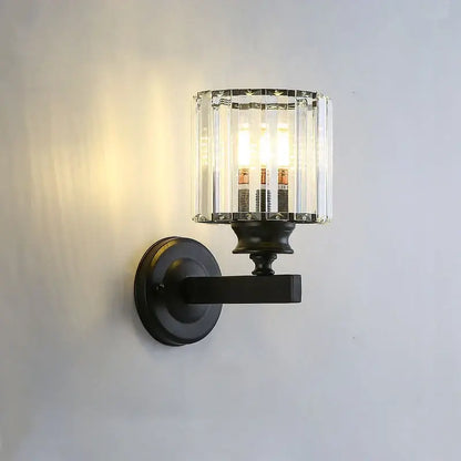Modern gold faceted glass shade wall lamp living room sconce