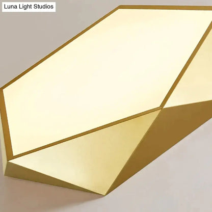 Modern gold faceted light fixtures – living room surface mounted lamp