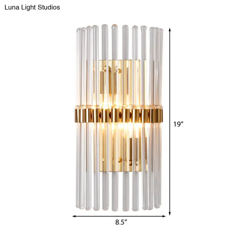 Modern gold finish clear crystal wall light living room sconce