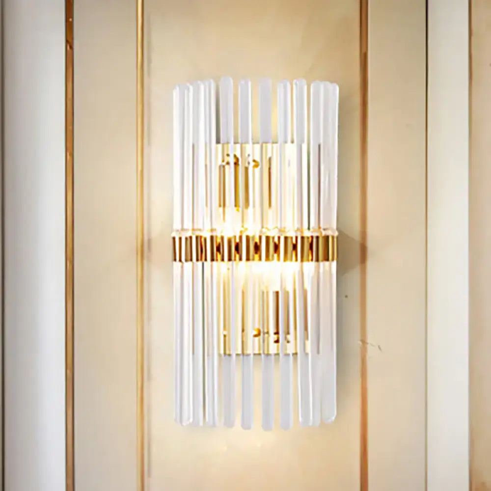 Modern gold finish clear crystal wall light living room sconce