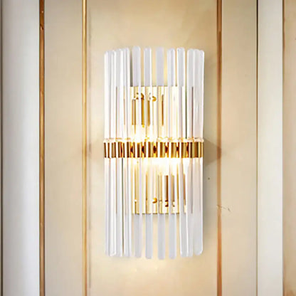 Modern gold finish clear crystal wall light living room sconce