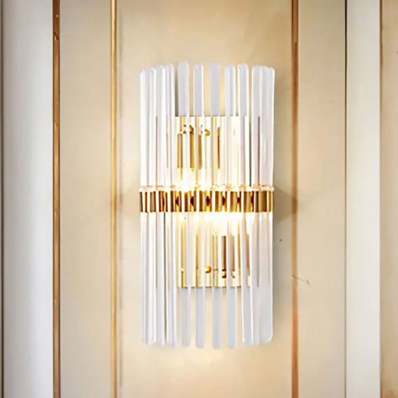 Modern gold finish clear crystal wall light living room sconce