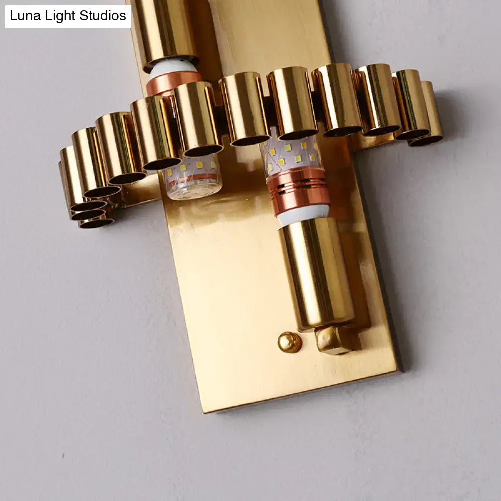 Modern gold finish clear crystal wall light living room sconce