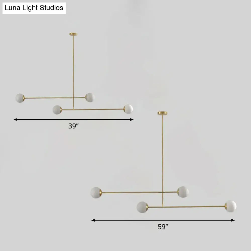 Modern gold finish opal glass pendant light – kitchen island lamp