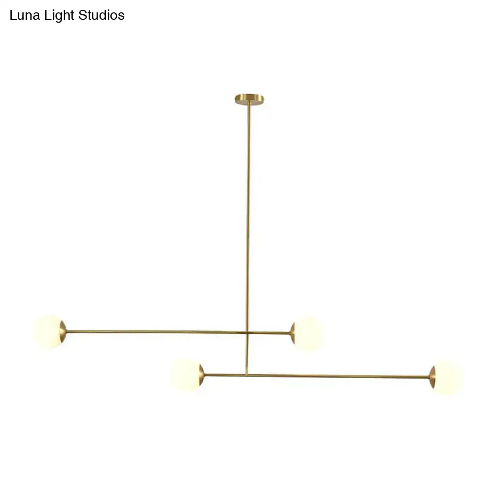 Modern gold finish opal glass pendant light – kitchen island lamp