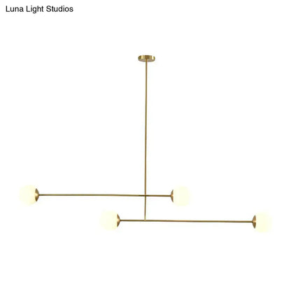 Modern gold finish opal glass pendant light – kitchen island lamp