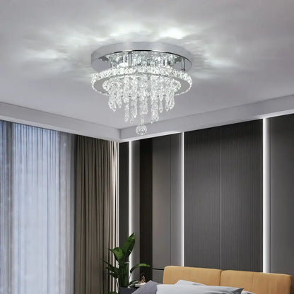 Modern gold five ring crystal ceiling chandelier dining room light