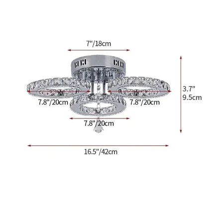 Modern gold five ring crystal ceiling chandelier dining room light