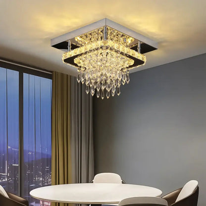 Modern gold five ring crystal ceiling chandelier dining room light