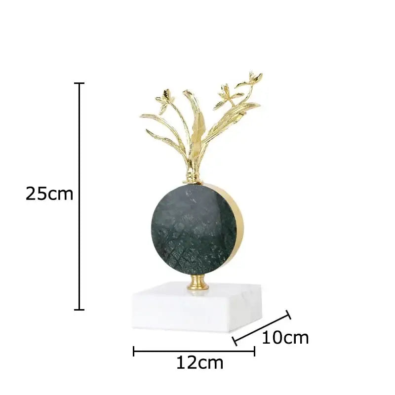 Modern gold flower crystal sculpture desk decoration bedroom craft