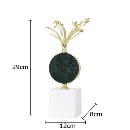 Modern gold flower crystal sculpture desk decoration bedroom craft