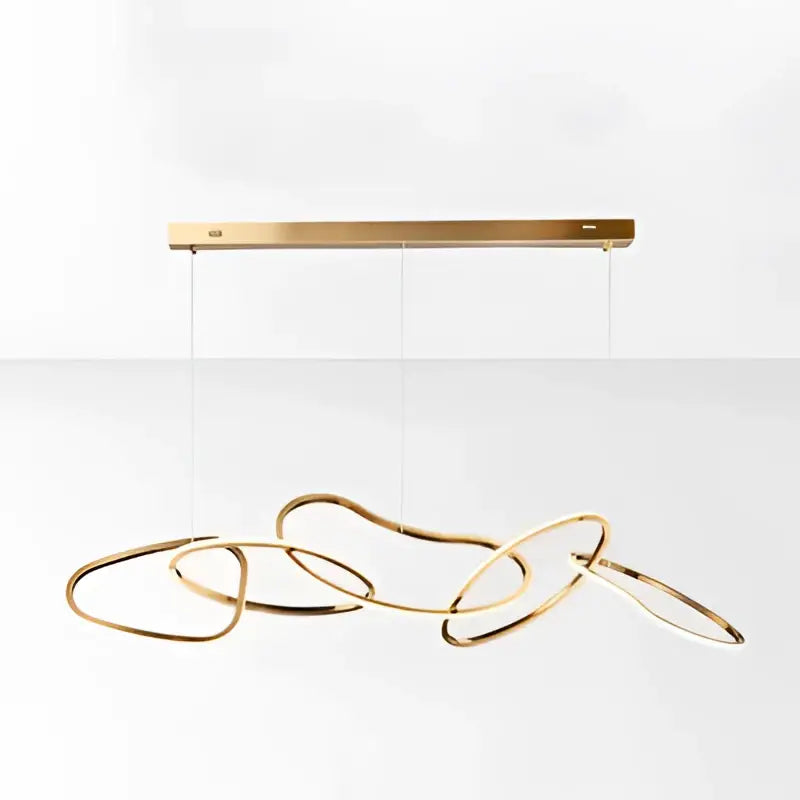 Modern gold flowing ring led decorbites elegant chandelier dining bar